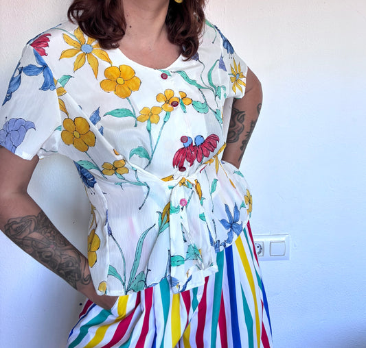 Camisa 80s Florecitas