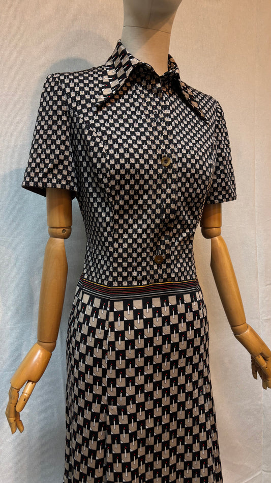 Vestido 70s Xadrez