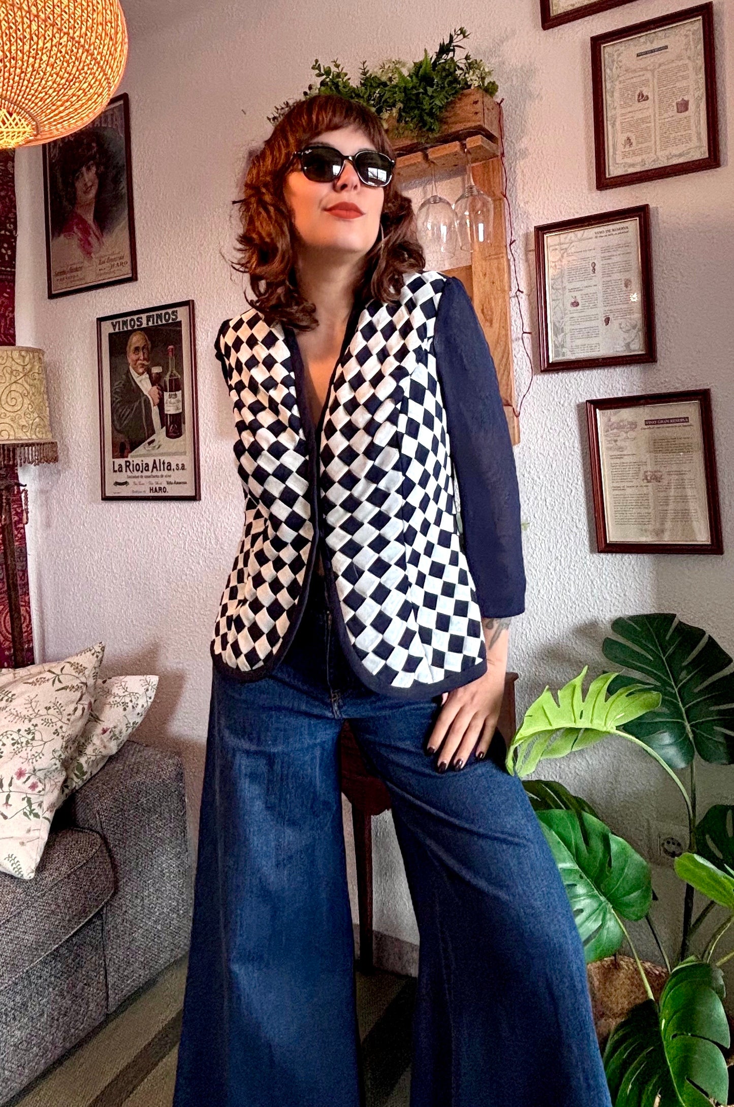 Chaqueta 70s Blue Chess