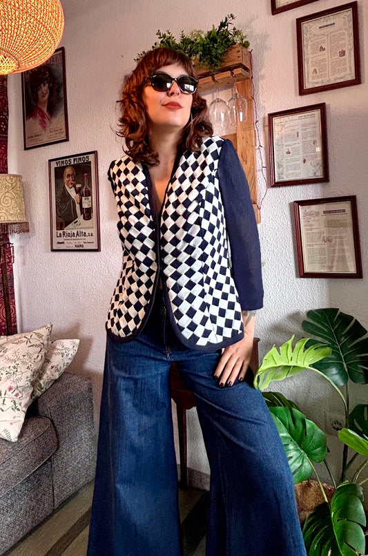Chaqueta 70s Blue Chess