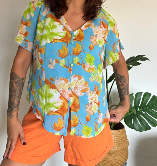 Camisa 80s Azurra