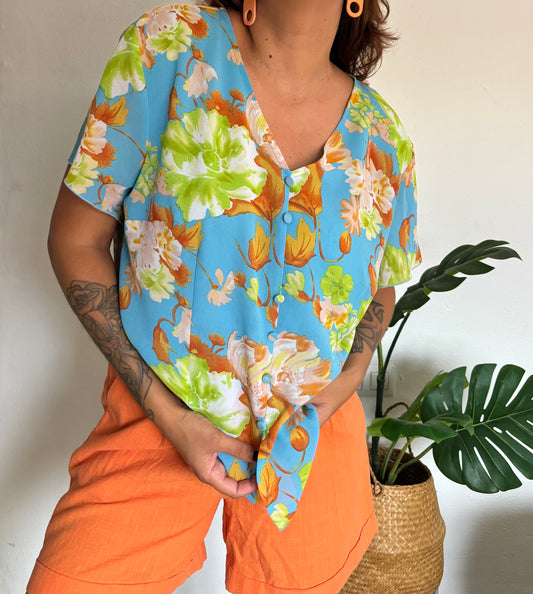 Camisa 80s Azurra