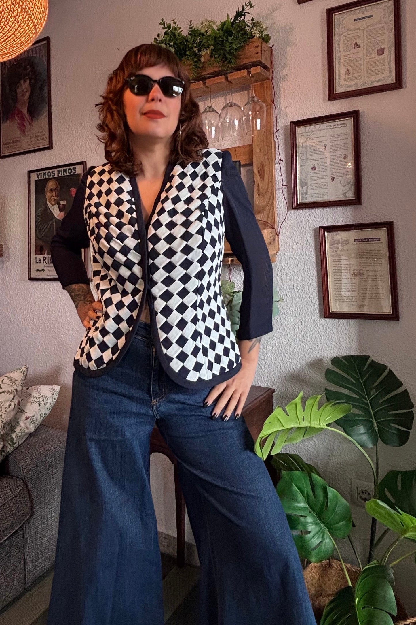 Chaqueta 70s Blue Chess